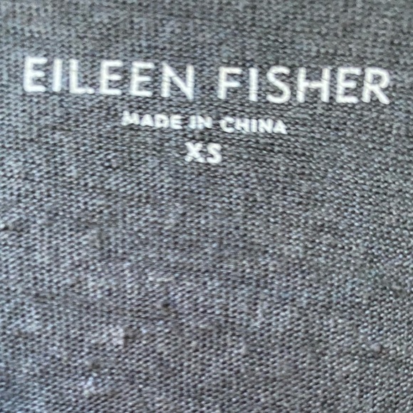 NWOT EILEEN FISHER 100% Linen Cascading Sequined Scooped Neck Tank Charcoal XS-S - Picture 6 of 8
